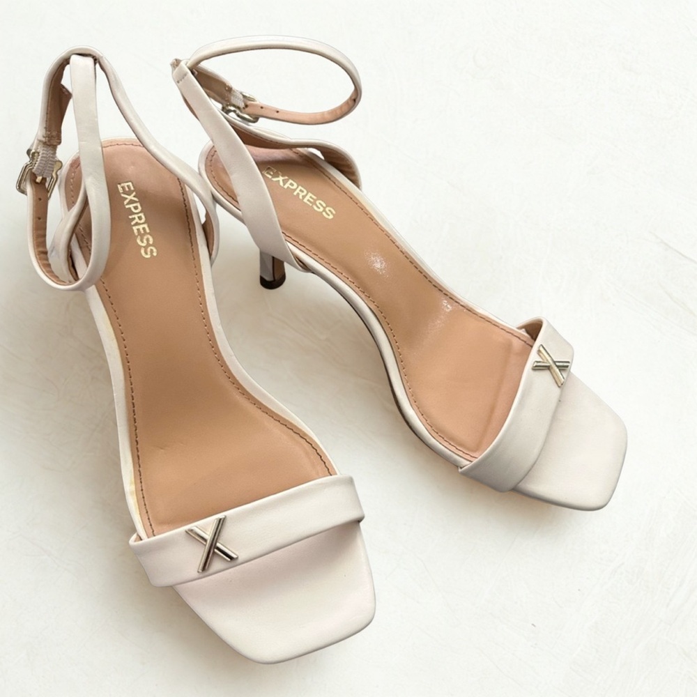 Express Women’s White Strappy Heels